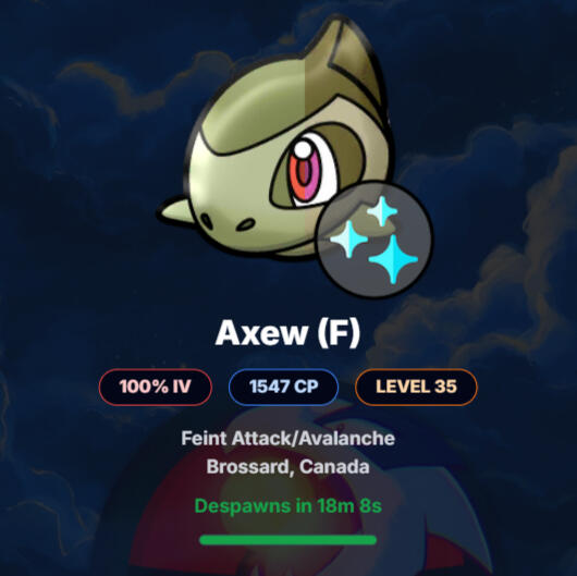 Sample image for Free 100% Coordinates 'Axew'